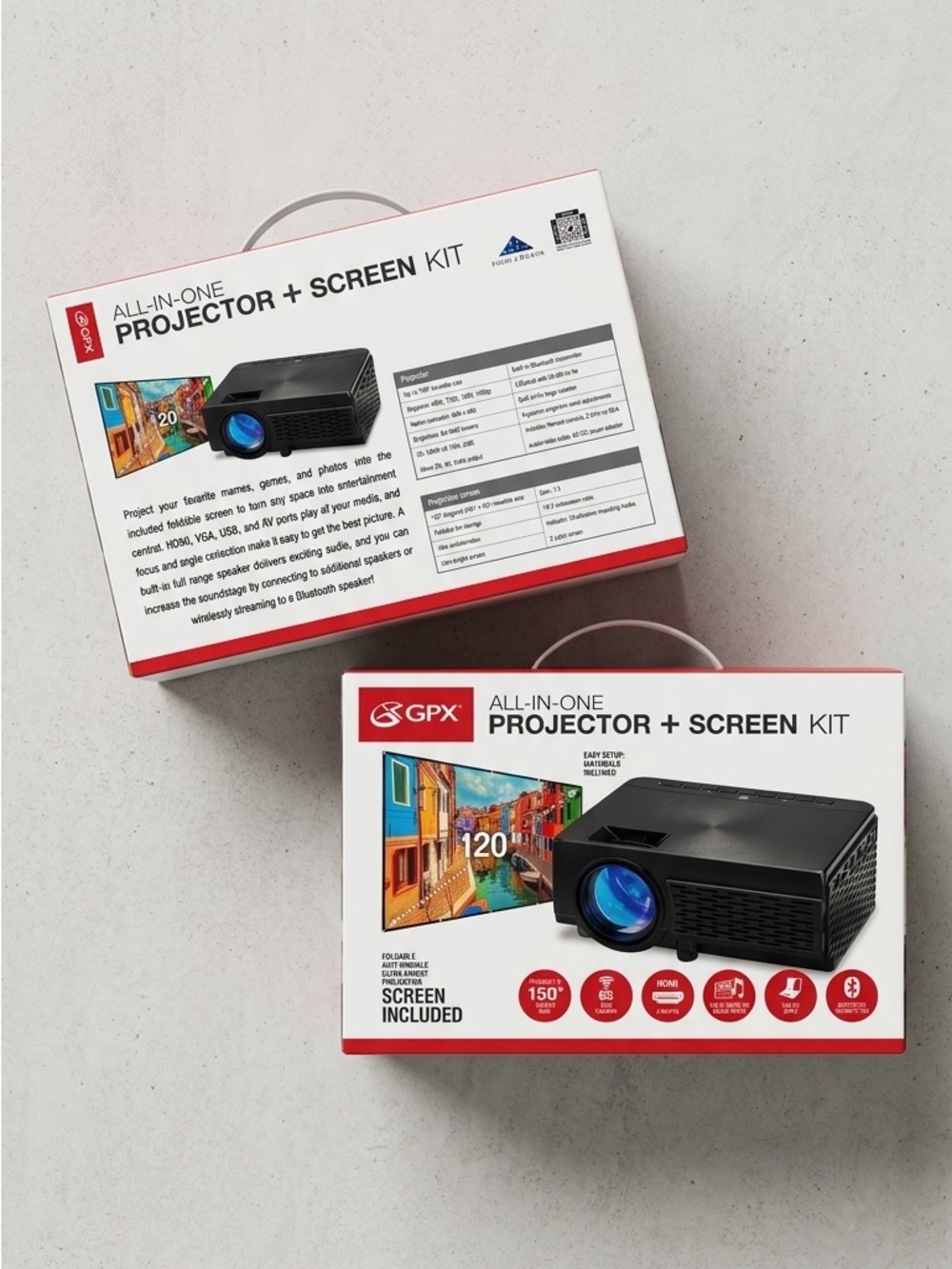 🎬 NEVER USED 120" Home Theater Kit - GPX Projector + Screen